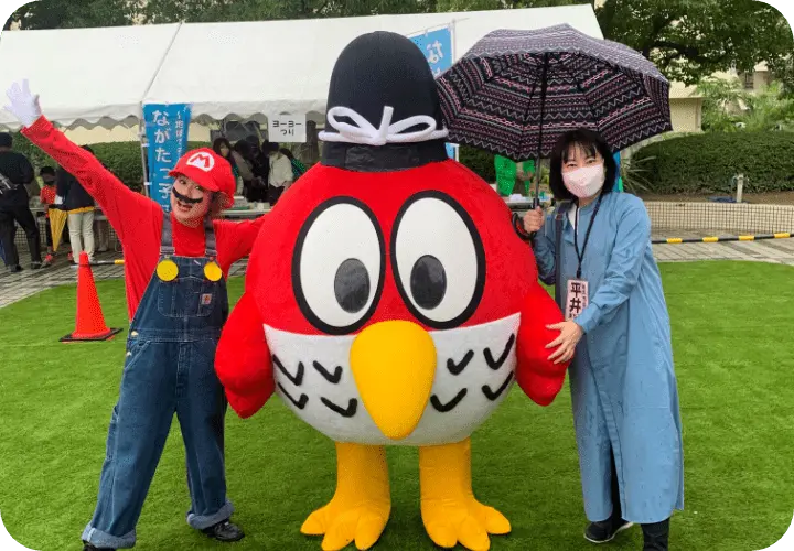 マスコットキャラクターとの写真